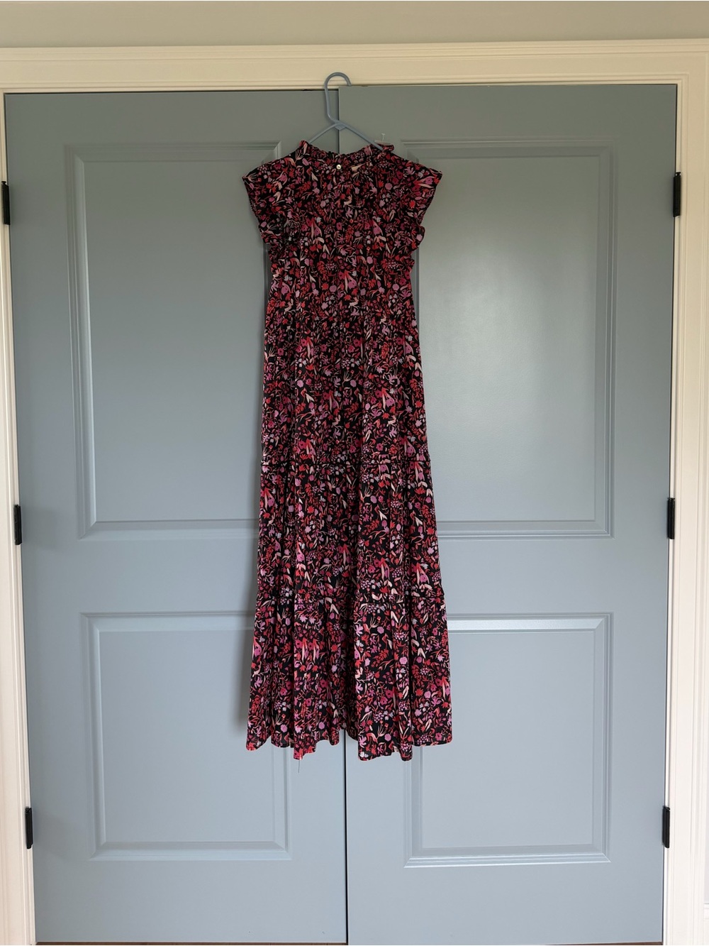 NWT! Floral Pink and Black Maxi Dress: Size Small